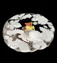 Gran Plato con Pie para Tortas Mikasa Glass Modelo Chablis Clear & Frost C1980