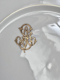 Plato Playo W. Guerrin Limoges France Guarda Cobalto y Oro con Monograma C1931 en internet