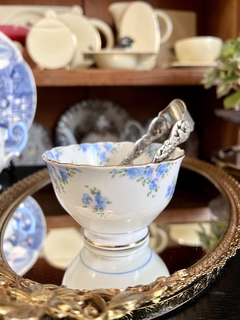 Set para Cafe por 6 Crown Fine Bone China England Pattern #14895 Forget Me Not C1930