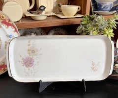 Budinera o Plato para Sandwichs Porcelana Verbano Deco Floral Vivo en Oro C1980 - comprar online