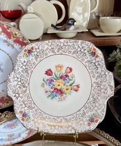 Plato Masitero con Asas Loza Inglesa Hollinshead & Kirkham Old English NeedlePoint C1942-1945