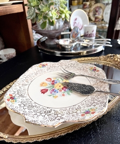Plato Masitero con Asas Loza Inglesa Hollinshead & Kirkham Old English NeedlePoint C1942-1945 - comprar online