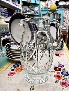 Jarra para Agua o Jugo de Cristal Clear Tallado de la Casa Wright C1950