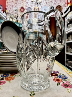 Jarra para Agua o Jugo de Cristal Clear Tallado de la Casa Wright C1950 - comprar online