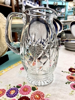 Jarra para Agua o Jugo de Cristal Clear Tallado de la Casa Wright C1950 en internet