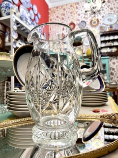 Jarra para Agua o Jugo de Cristal Clear Tallado de la Casa Wright C1950 - tienda online