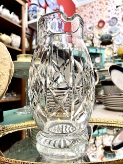 Jarra para Agua o Jugo de Cristal Clear Tallado de la Casa Wright C1950 en internet