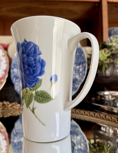 Mug Jarro para Desayuno Bone China con Decoracion Floral "Rosa Azul" - Funcy Stuff Antiguedades