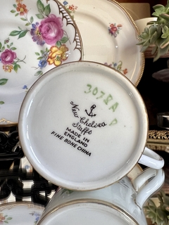 Taza con Plato Para Café New Chelsea Staff England , Pattern ·#3038A C1948
