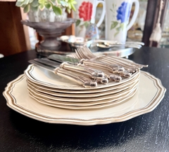 Set Masitero con 6 Platos Alfred Meakin England, Marigold Astoria Shape Ivory & Gold C1930 - comprar online