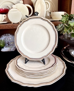 Imagen de Set Masitero con 6 Platos Alfred Meakin England, Marigold Astoria Shape Ivory & Gold C1930