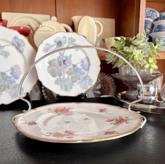 Gran Plato Masitero Porcelana Mavetro Bouquet con vivo en Oro C1960 - comprar online