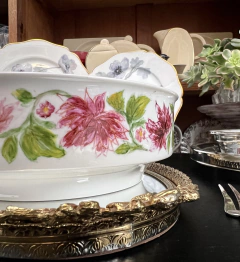 Bowls Ensaladera Frutera o Centro Porcelana Verbano Bouquet Pintado a Mano