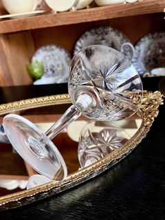 Imagen de Set de 6 Copas para Champagne Coupe Cristal Tallado Fuste Facetado