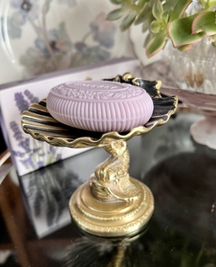 Hermosa Jabonera de Bronce Macizo con Pie , Delfin con Ostra - Funcy Stuff Antiguedades