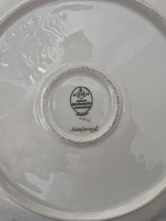 Gran Plato Masitero con Asas Porcelana Aelteste Hutschenreuther Hohenberg Germany Guarda Azul Cobalto Pintado a Mano C1948 - Funcy Stuff Antiguedades