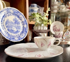 Imagen de Taza para Te con Plato Snack Yamako Fine China Japan Floral vivos Oro C1960