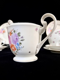 Jarra Lechera de Porcelana Nacional Tsuji , Bouquet Rosas Pintado a Mano C1980 - comprar online