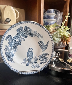 Hermoso Plato Hondo Longwy France , Mesange Bleu C1880-1910 - comprar online