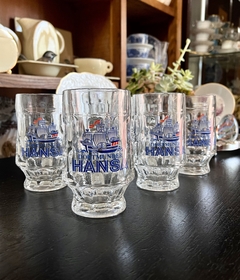 Imagen de Juego de 6 Chops para Cerveza , Marca Rastal Germany Publicidad Dortmunder Hansa C1980