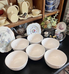 Set de 6 Bowls Vintage de Ceramica Blanca con Frutas a Relieve C1980 en internet