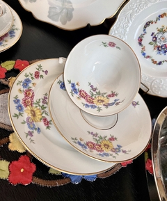 Trio para Te Porcelana Heinrich Bavaria #16530 Christine C1955 Floral Vivo en Oro - comprar online