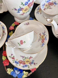 Trio para Te Porcelana Heinrich Bavaria #16530 Christine C1955 Floral Vivo en Oro en internet