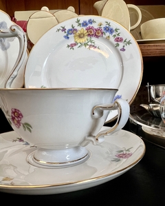 Trio para Te Porcelana Heinrich Bavaria #16530 Christine C1955 Floral Vivo en Oro - tienda online