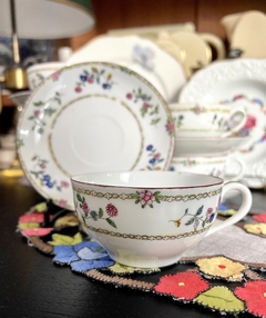 Set 6 Tazas para Te Porcelana Japonesa Egg Shell Decoracion Floral C1950 en internet