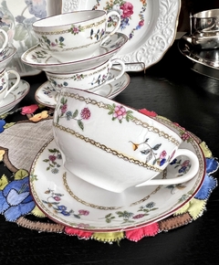 Set 6 Tazas para Te Porcelana Japonesa Egg Shell Decoracion Floral C1950 - Funcy Stuff Antiguedades