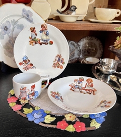 Set de Vajilla Infantil antiguo Suomi Arabia Finland 3 Piezas C1932-1949