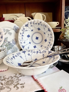 Bowls Ensaladera Frutera o Centro Loza Churchill England Pattern Finlandia Blue & White C1990 en internet
