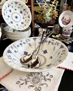 Bowls Ensaladera Frutera o Centro Loza Churchill England Pattern Finlandia Blue & White C1990 - comprar online