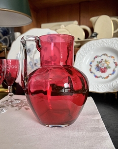 Antigua Jarra Victoriana Cristal Cramberry C1880. Para Agua o Jugo Hermosa e Impecable. en internet