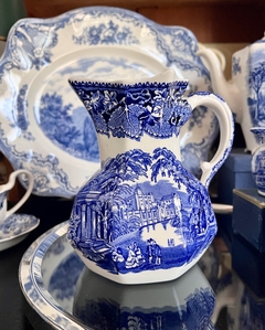 Jarra Lechera Loza Mason's England, Vista Blue&White C1960