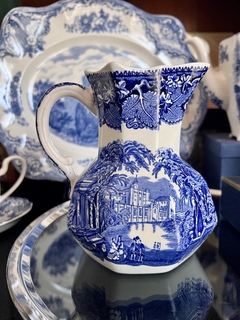Jarra Lechera Loza Mason's England, Vista Blue&White C1960 en internet