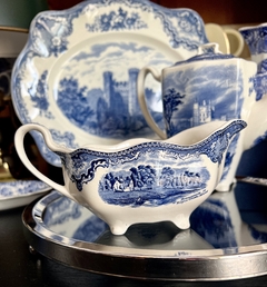 Salsera Johnson Bros England, Pattern Old Britain Castles Azul C1960 c/av. en internet
