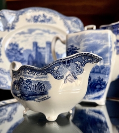 Salsera Johnson Bros England, Pattern Old Britain Castles Azul C1960 c/av. - tienda online