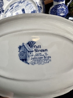 Rabanera de Loza Inglesa Johnson Bros Mill Stream Azul C1960 en internet