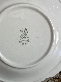 Set para Postre o Lunch x 6 Loza Lindolit Hojas Ivory y Oro C1960 - comprar online