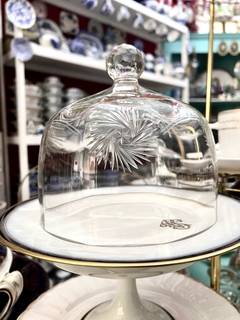 Campana Domo de Cristal Hialino Tallado C1950 - Solo Campana-