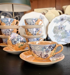 Set 8 Tazas para Te Loza SyC Japan Peach Blossom LustreWare C1950