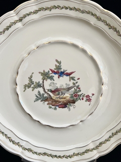 Bandeja Redonda con Asas Porcelana Bernardaud & Cie. Limoges France Patternn Chevreuse C1940 en internet