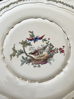 Bandeja Redonda con Asas Porcelana Bernardaud & Cie. Limoges France Patternn Chevreuse C1940