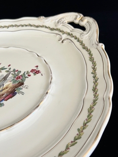 Bandeja Redonda con Asas Porcelana Bernardaud & Cie. Limoges France Patternn Chevreuse C1940 - comprar online