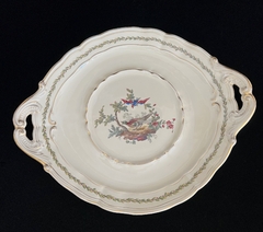 Bandeja Redonda con Asas Porcelana Bernardaud & Cie. Limoges France Patternn Chevreuse C1940 en internet
