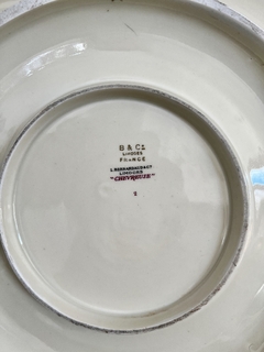 Bandeja Redonda con Asas Porcelana Bernardaud & Cie. Limoges France Patternn Chevreuse C1940 - tienda online