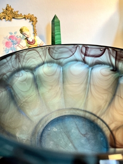 Magnifico y Antiguo Centro de Mesa , Frutera o Flowers Bolws Vintage Cloud Glass G. Davidson & Co. England Nube Azul C1925 - comprar online