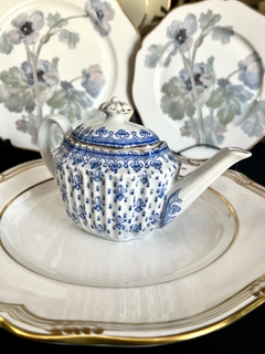 Tetera Individual Porcelana Oscar Schaller Germany Fleur de Lys C1908 en internet