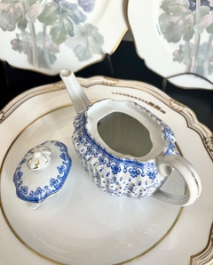 Tetera Individual Porcelana Oscar Schaller Germany Fleur de Lys C1908 - tienda online